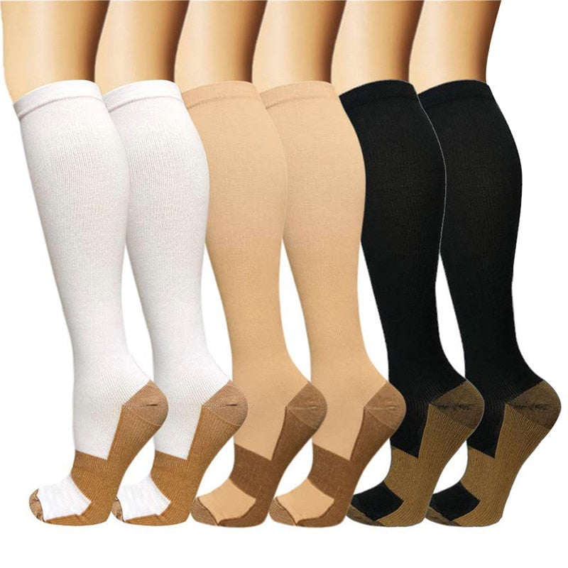 Copper Compression Socks White
